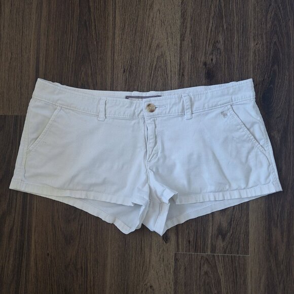 💙 Vintage Abercrombie & Fitch Ultra Short Low Rise Shorts Size 12 Y2K 2000s Pre - Picture 8 of 8